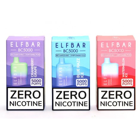 Elf Bar, BC5000 ZERO Nicotine 5000 Puff Disposable Device