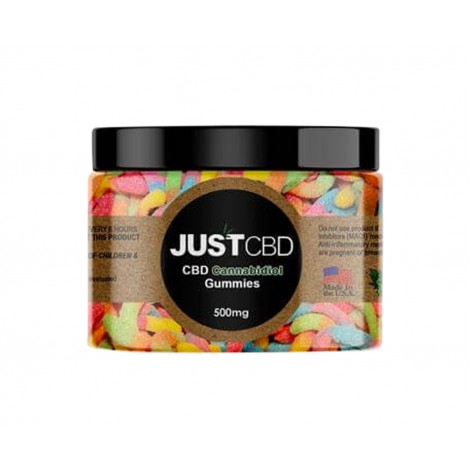 Just CBD, Gummies Sour Worms, 500mg